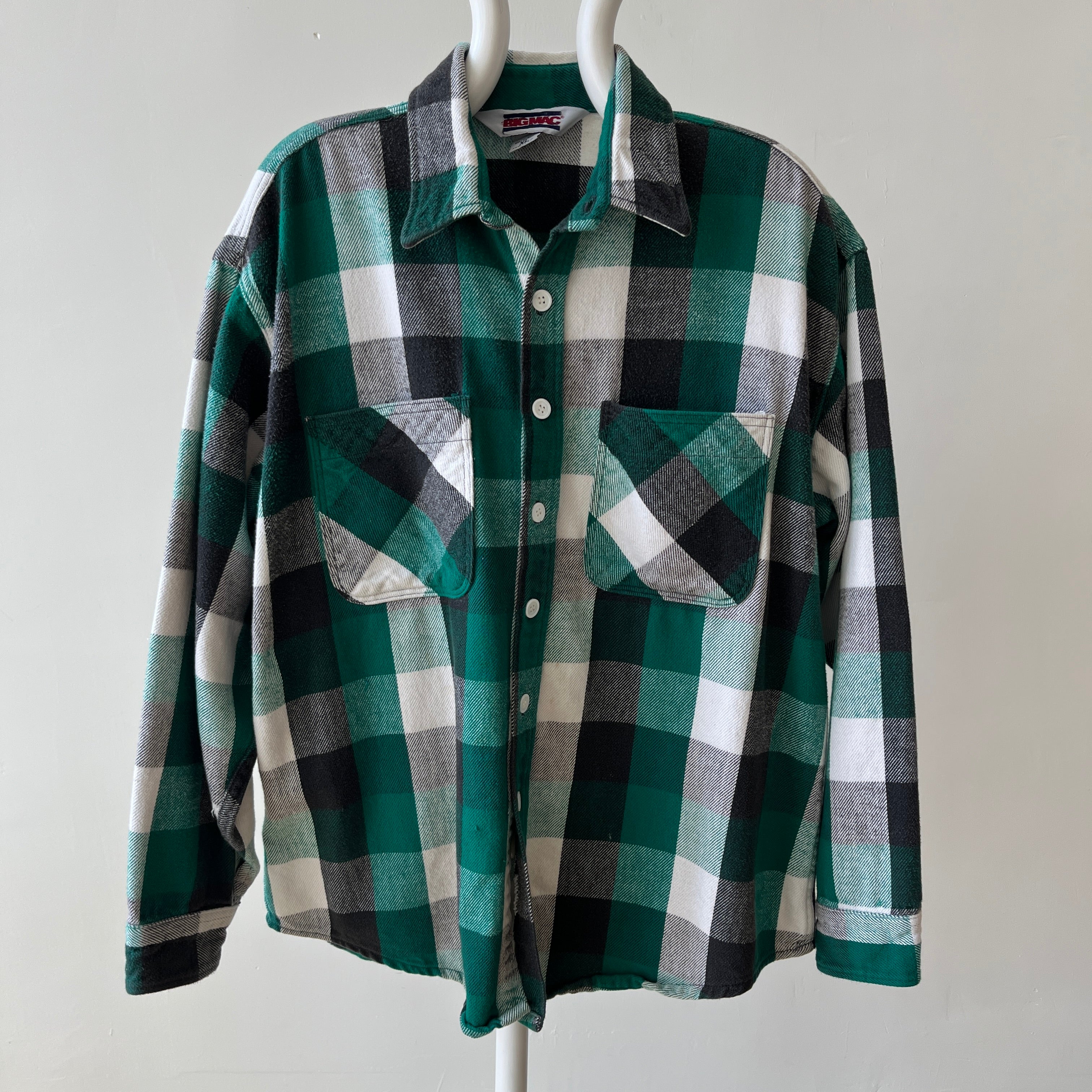 1980's Green Plaid Flannel