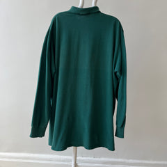 1990's Forest Green Long Sleeve Polo