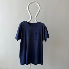 1990's Navy Blue Faded Pocket T-Shirt