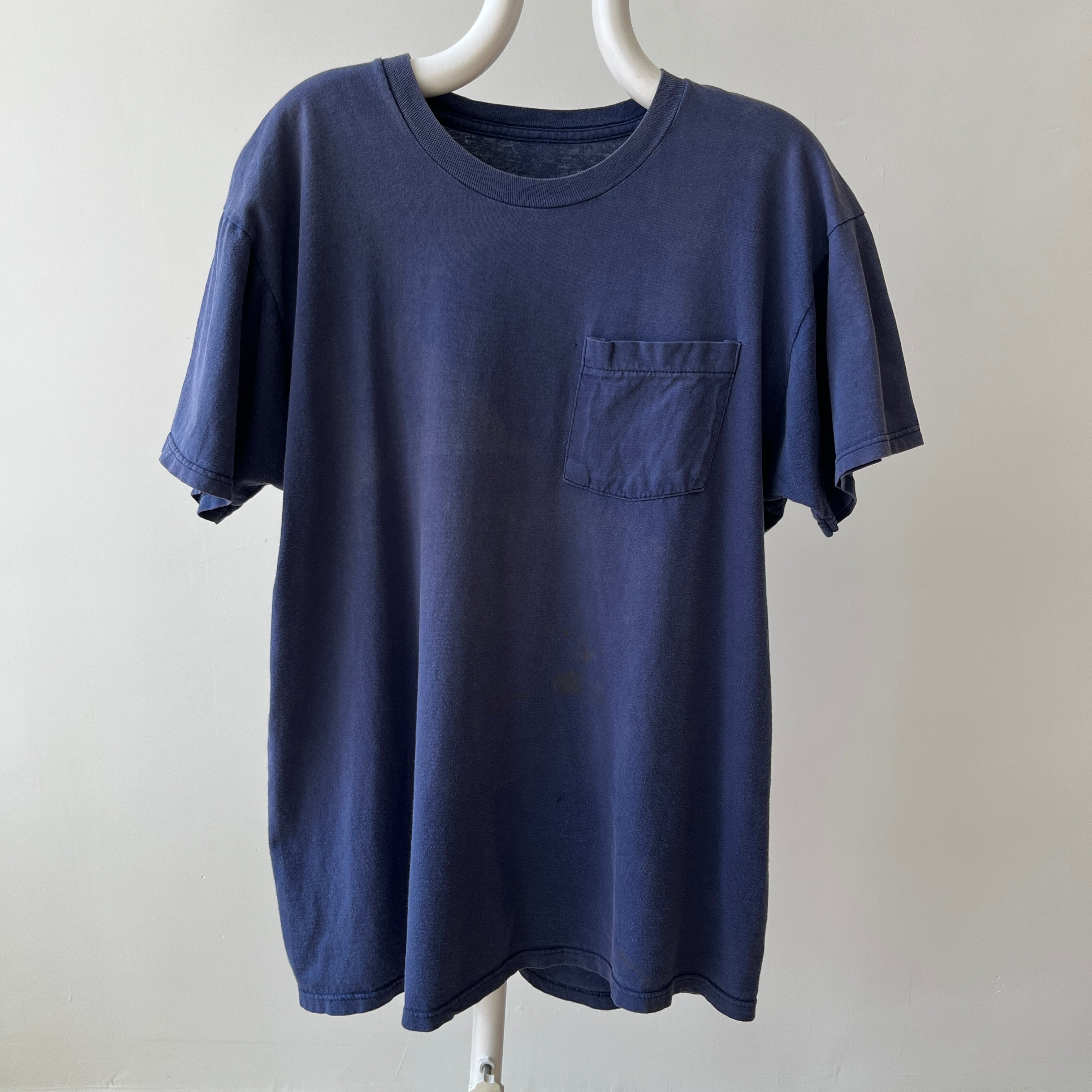 1990's Navy Blue Faded Pocket T-Shirt