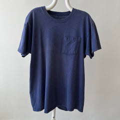 1990's Navy Blue Faded Pocket T-Shirt