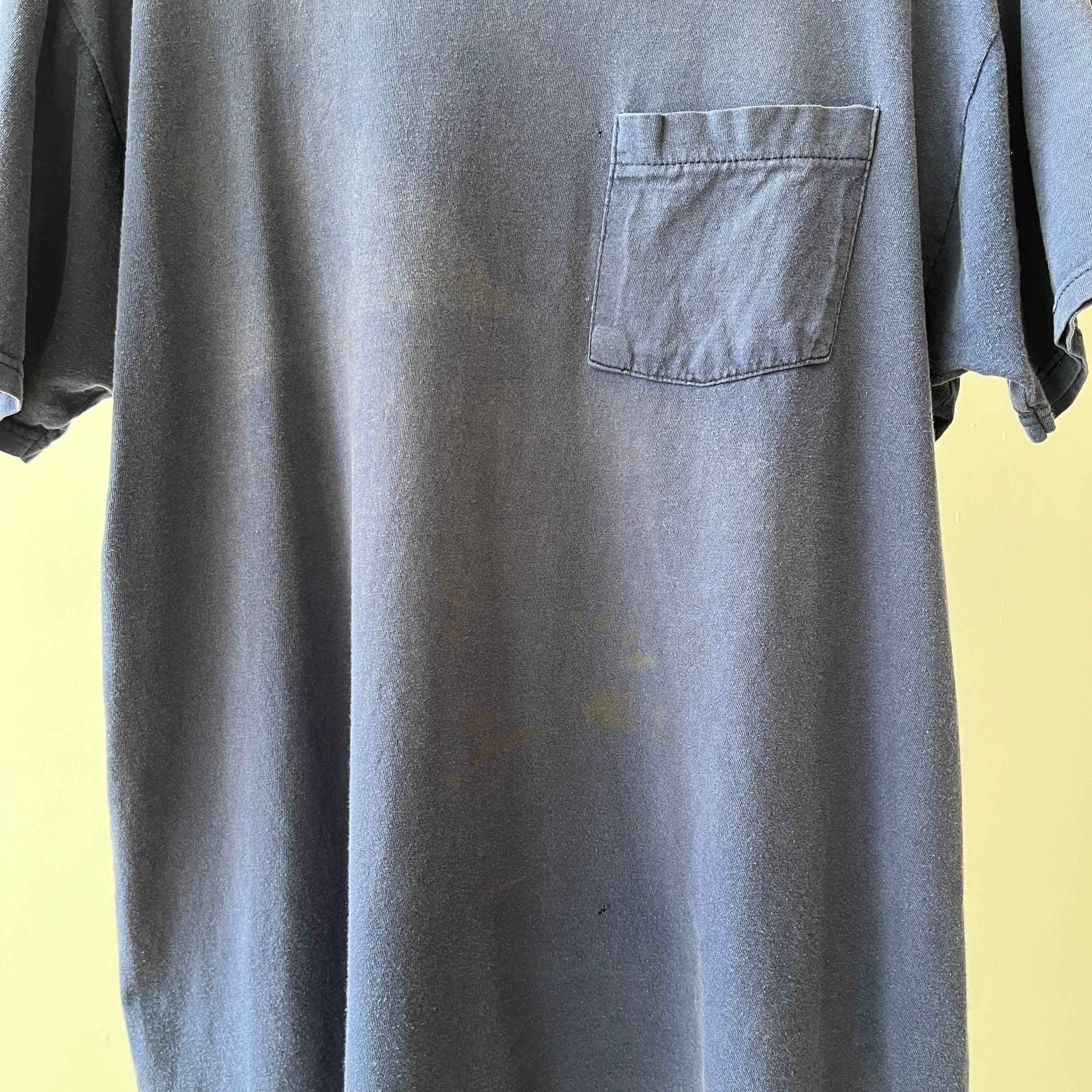 1990's Navy Blue Faded Pocket T-Shirt