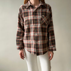 1970s Northway Single Sided Soft and Slouchy Lightweight Brown Flannel