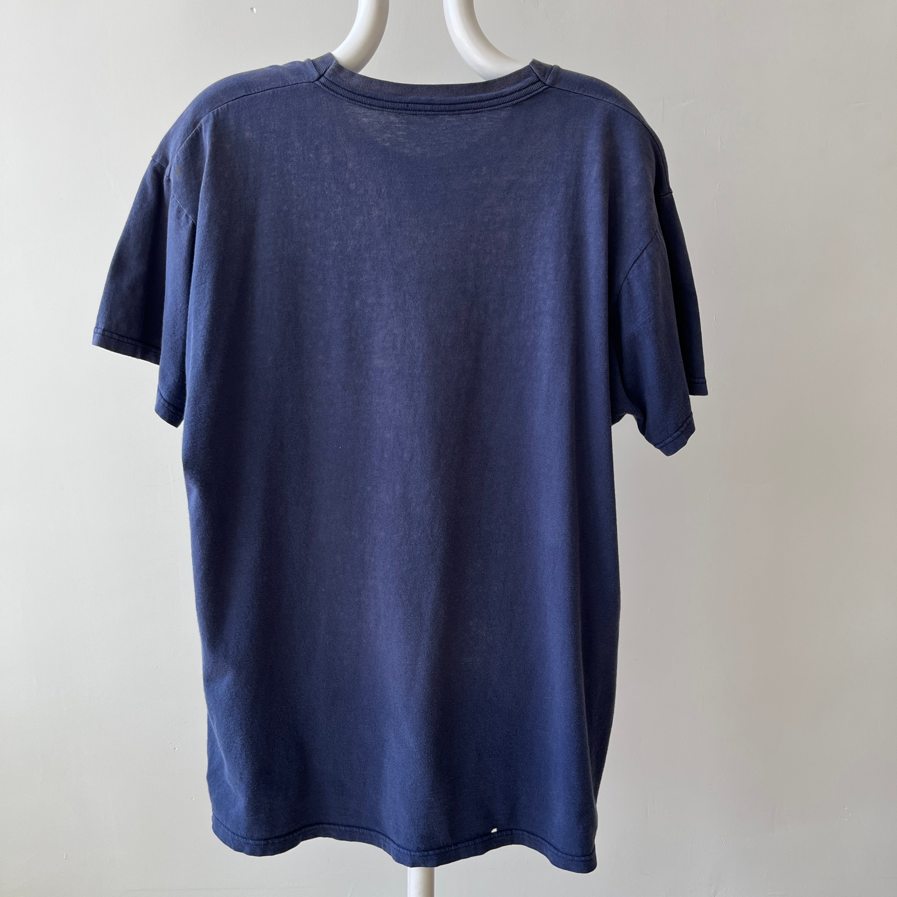 1990's Navy Blue Faded Pocket T-Shirt