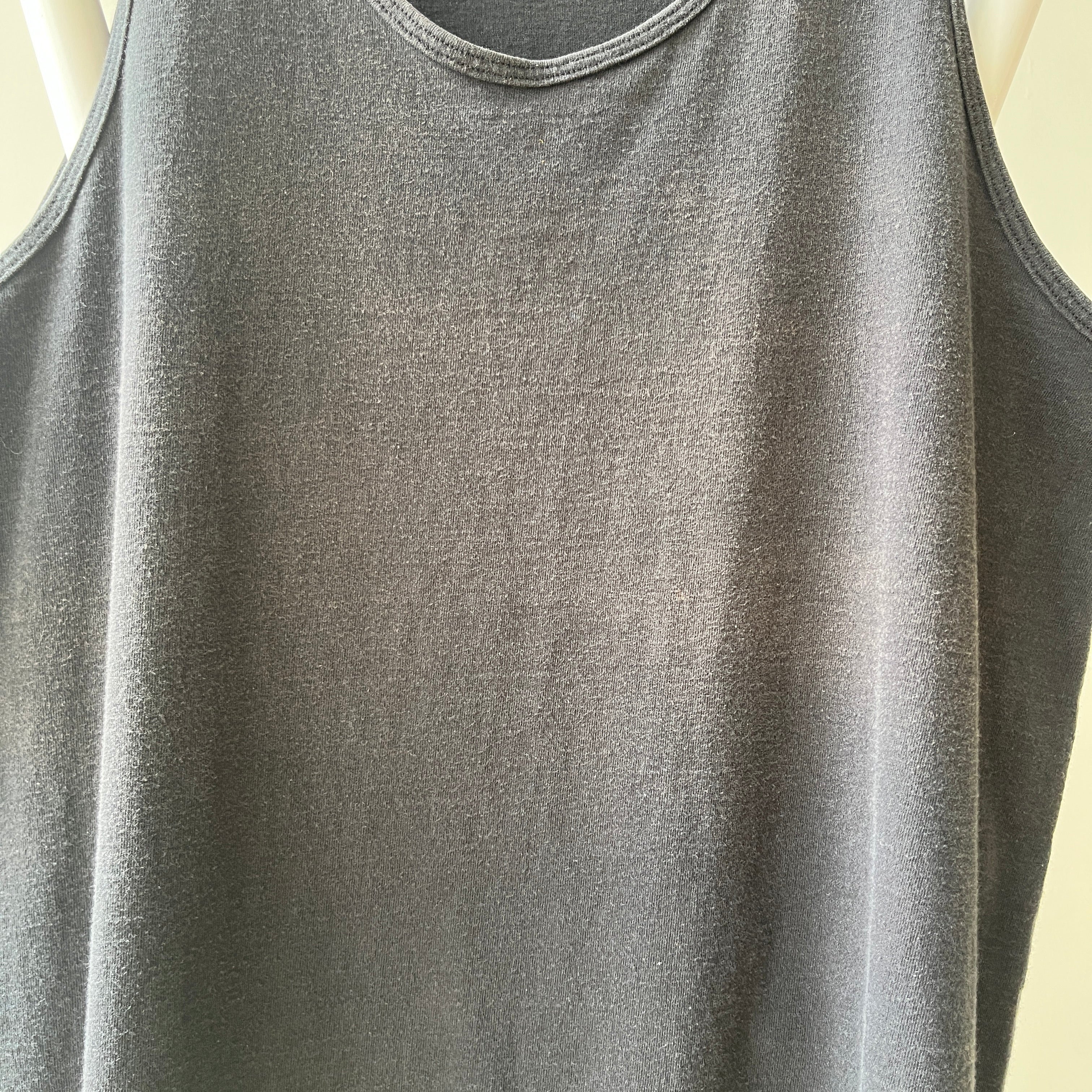 1990s Blank Black Tank Top