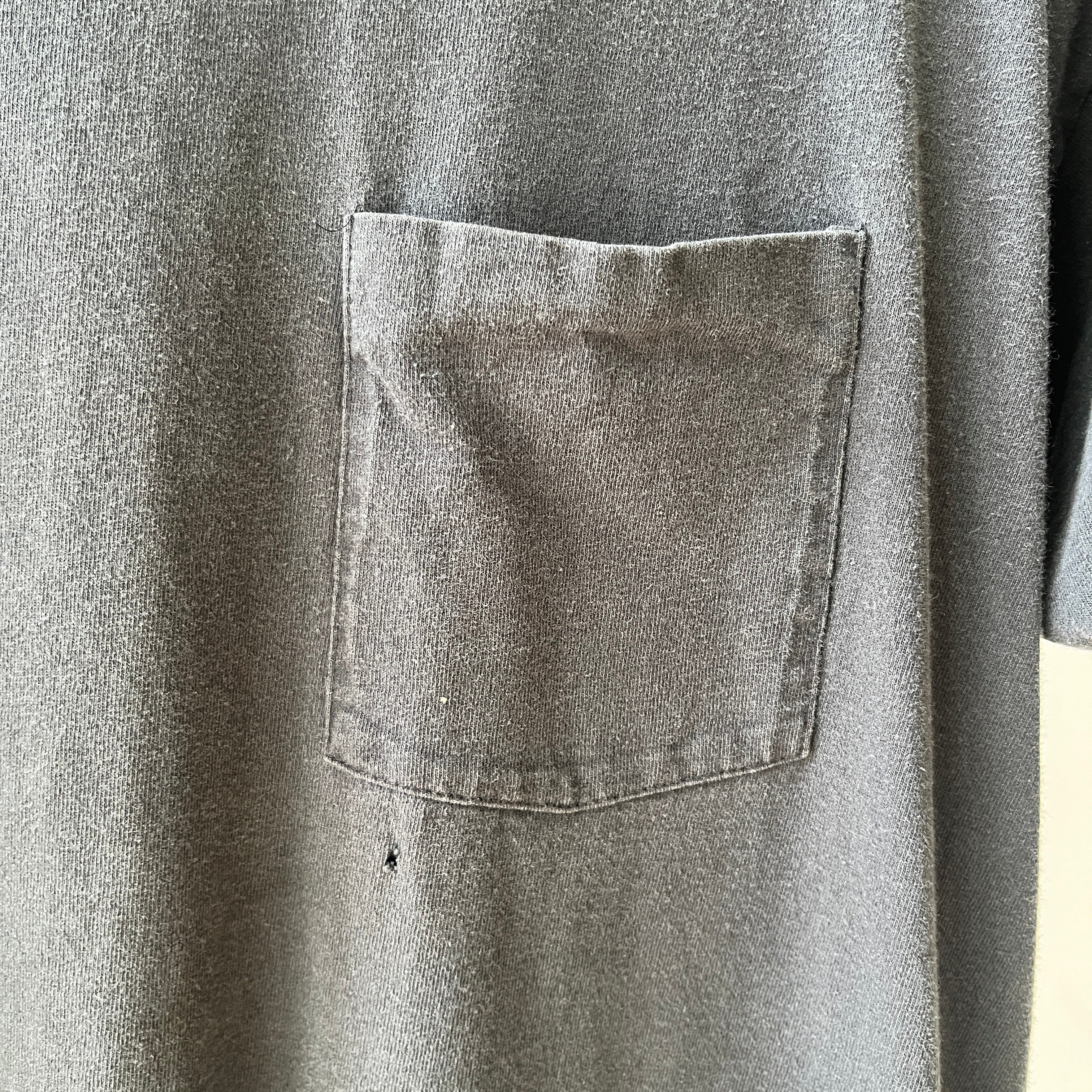 1990s Blank Black Pocket T-Shirt