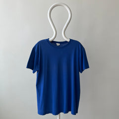 1990s Calvin Klein USA Blank Dodger Blue Cotton T-Shirt