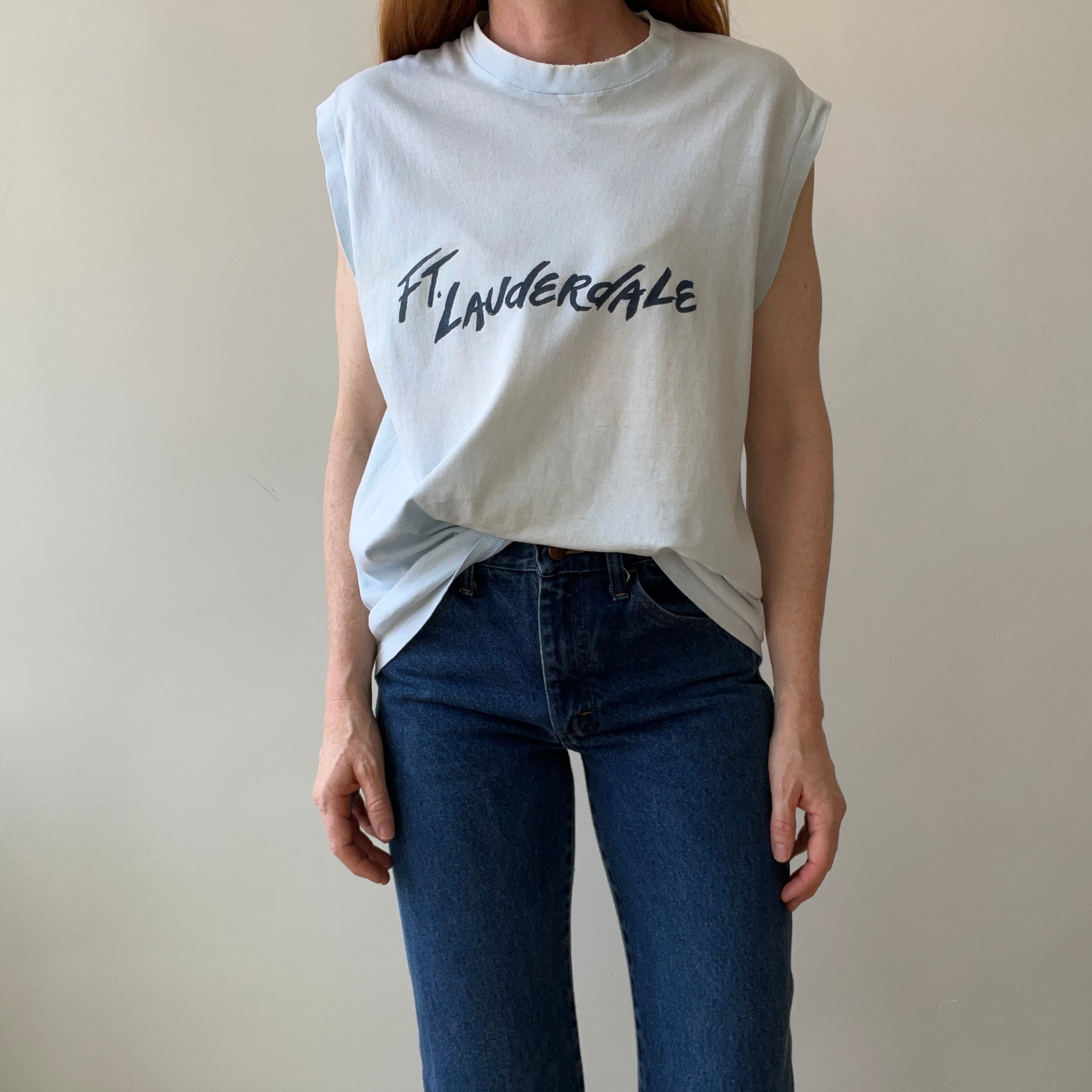 1990s Ft. Lauderdale Muscle T-Shirt - !!!!! So  Soft, Rad Cut