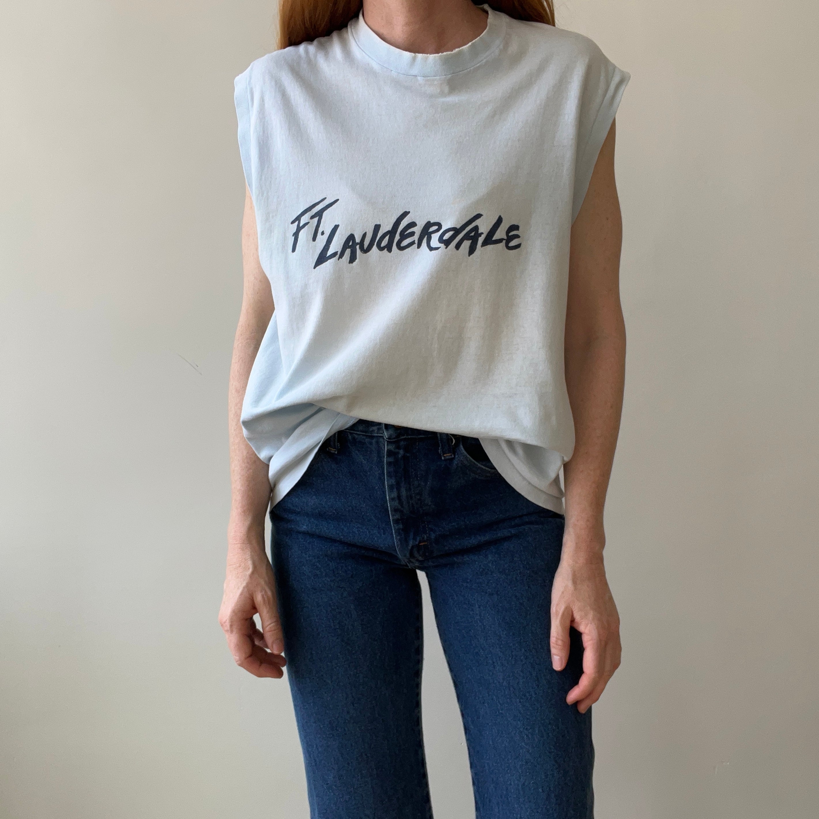 1990s Ft. Lauderdale Muscle T-Shirt - !!!!! So  Soft, Rad Cut
