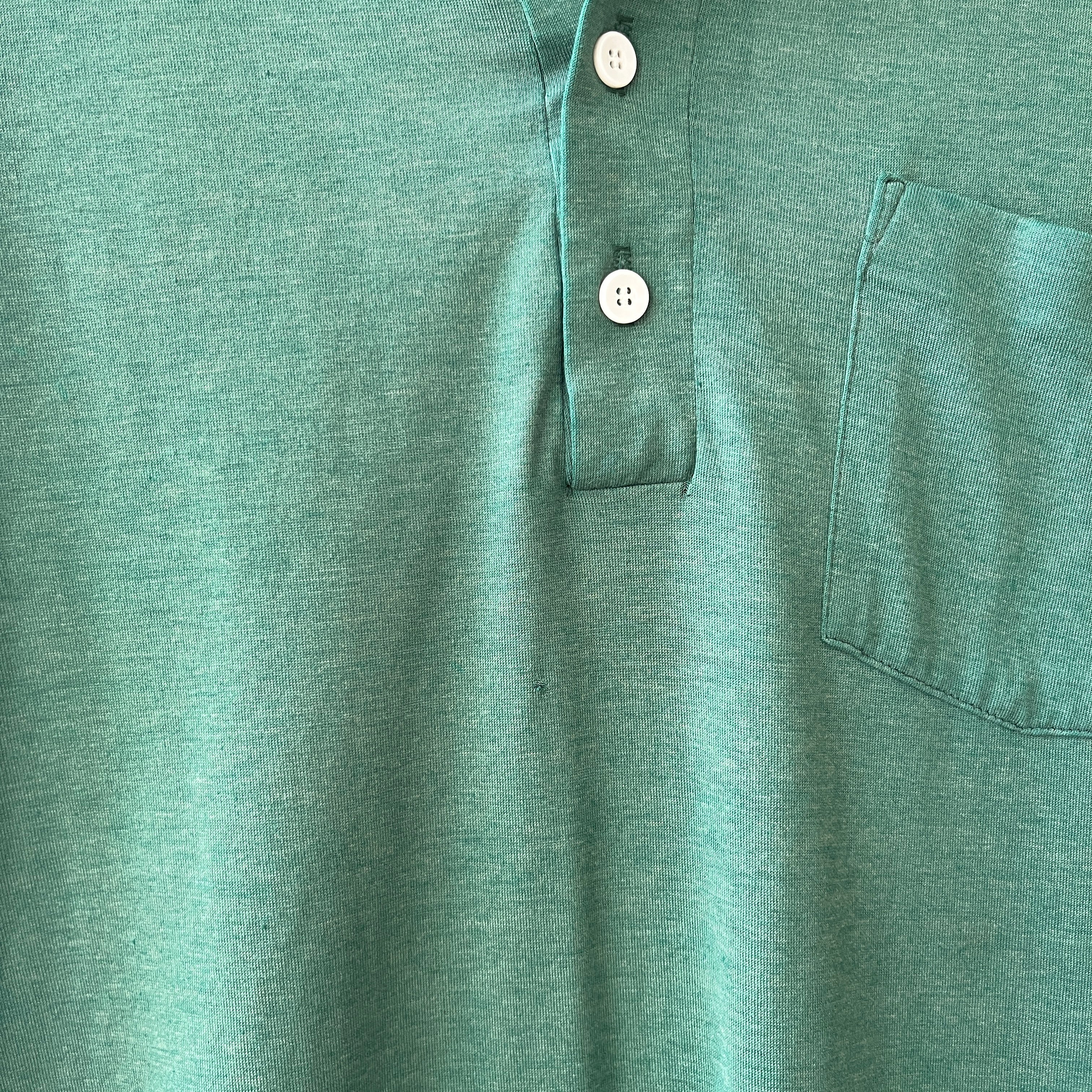 1970s Forest Green Polo Style T-shirt