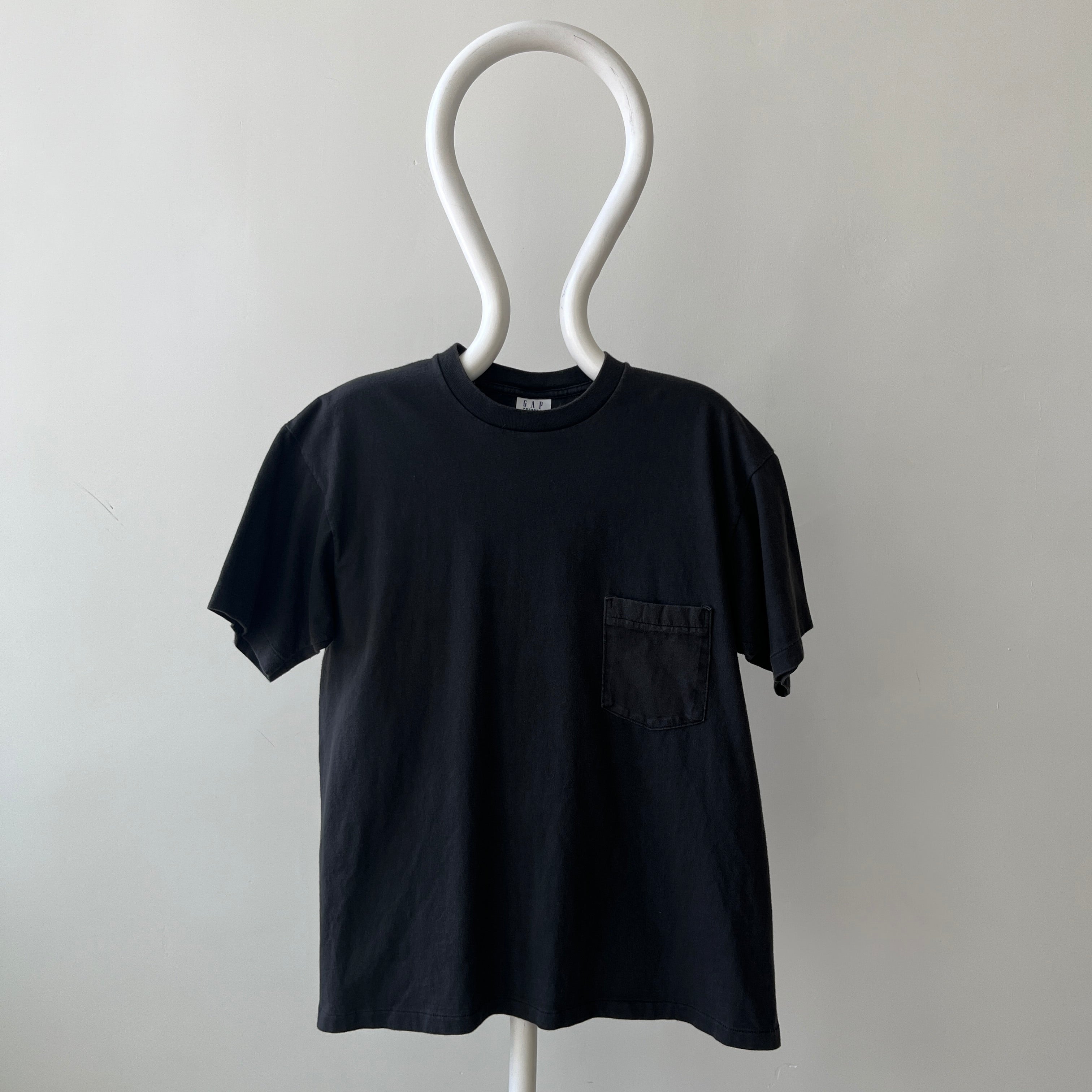 1990s Faded Black GAP Cotton Pocket T-Shirt - USA Made