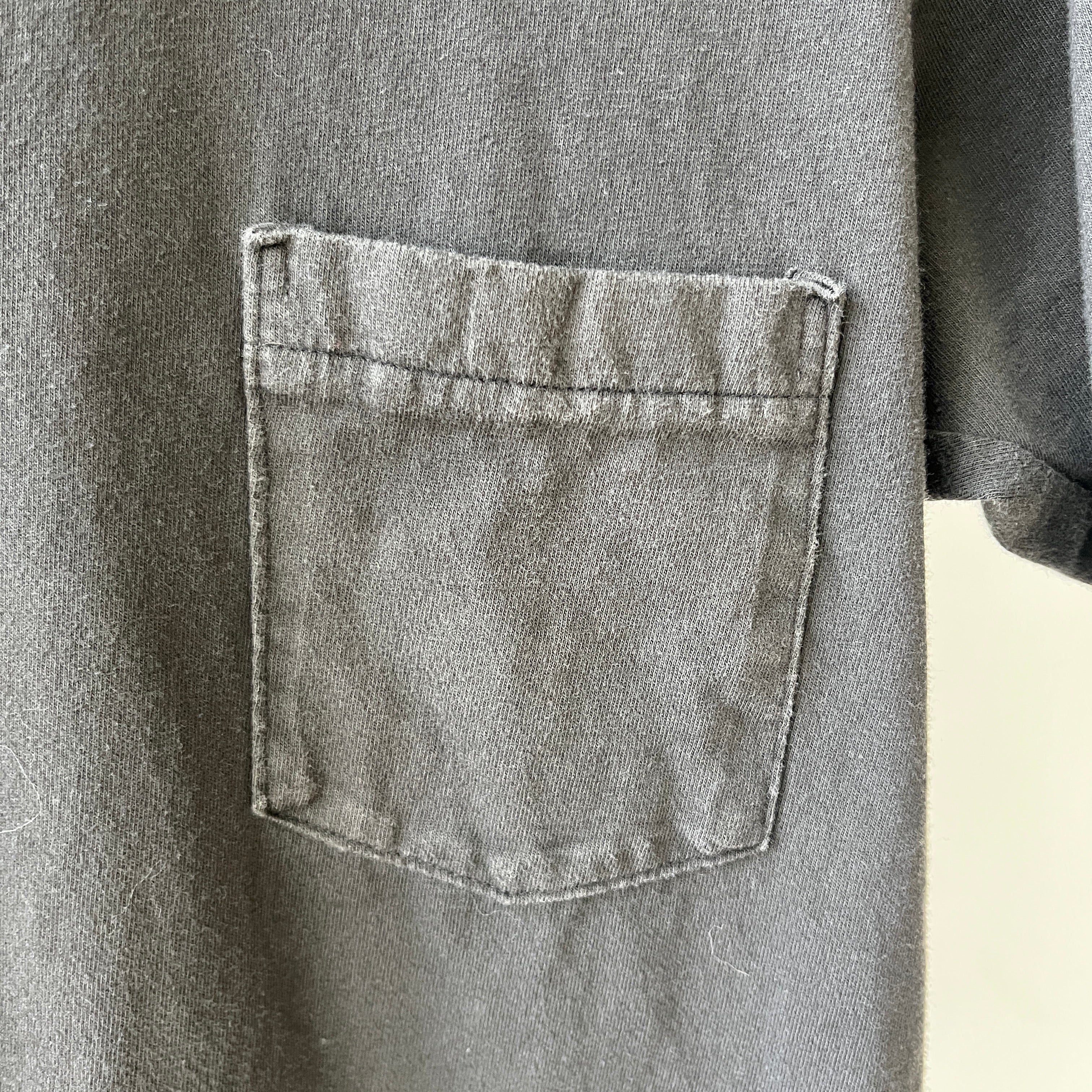 1990s Faded Black GAP Cotton Pocket T-Shirt - USA Made