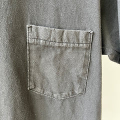 1990s Faded Black GAP Cotton Pocket T-Shirt - USA Made