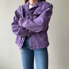 1990s Calvin Klein Soft and Slouchy Over-dyed Lilac Purple Denim Jean Jacket
