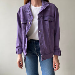 1990s Calvin Klein Soft and Slouchy Over-dyed Lilac Purple Denim Jean Jacket