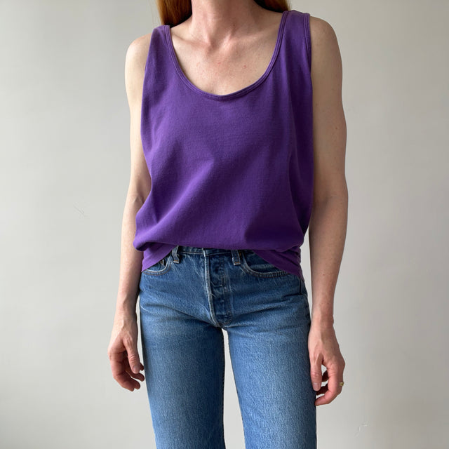 1980/90s Perfectly Purple Cotton Tank by FOTL - Single Stitch