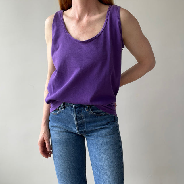 1980/90s Perfectly Purple Cotton Tank by FOTL - Single Stitch