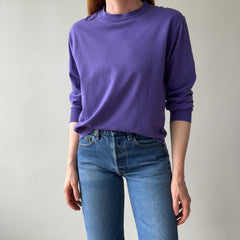 1980s Faded Long Sleeve Purple 50/50 Single Stitch T-Shirt by Sunbelt