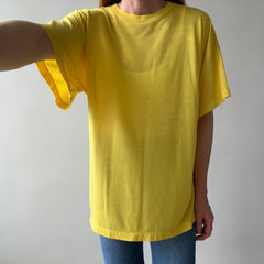 1980s Ultra Thin Larger Blank Yellow T-Shirt - Silky Soft