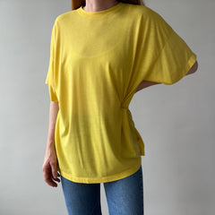 1980s Ultra Thin Larger Blank Yellow T-Shirt - Silky Soft