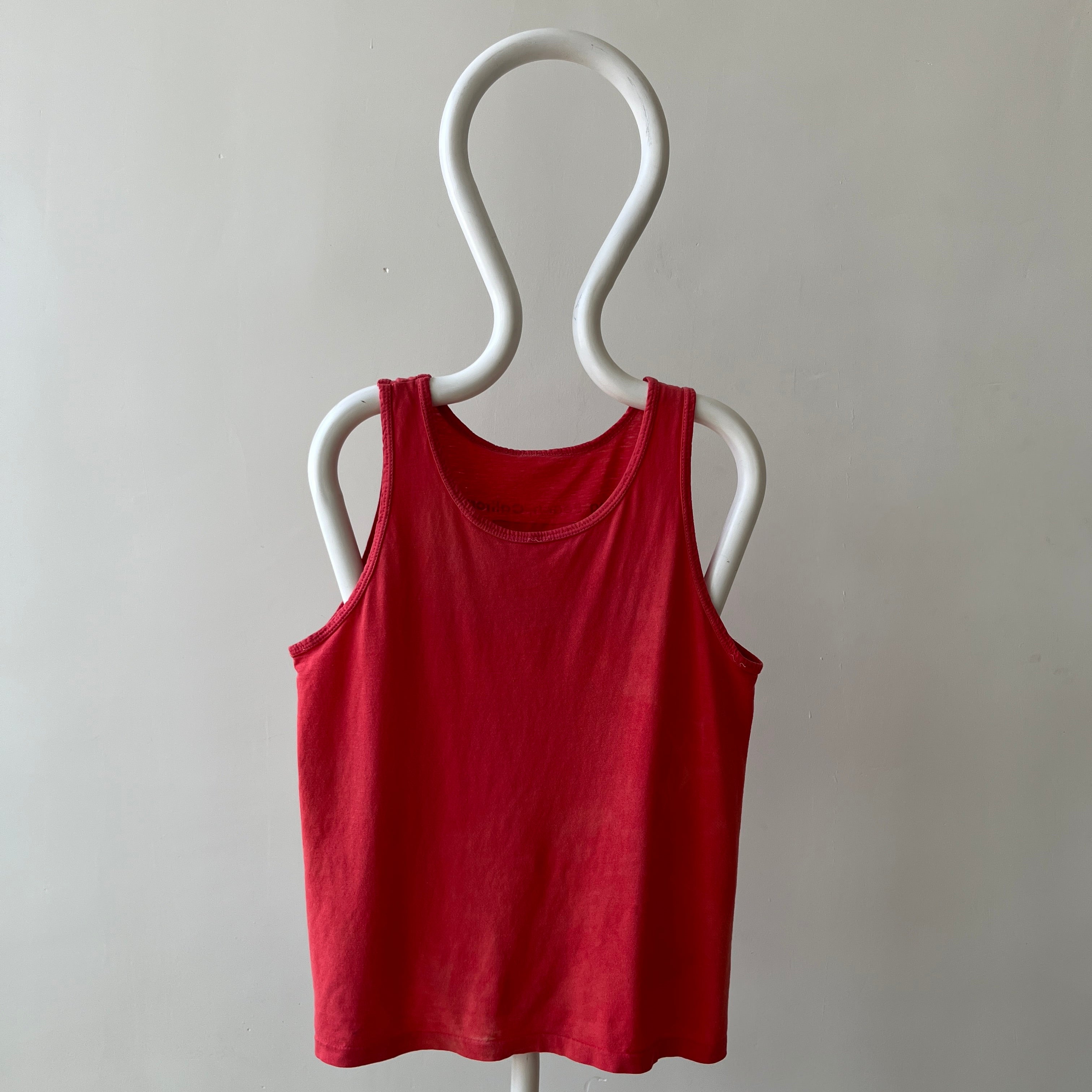 1980 Faded Red Long Beach California Tank-Top - LB Friends, THIS!