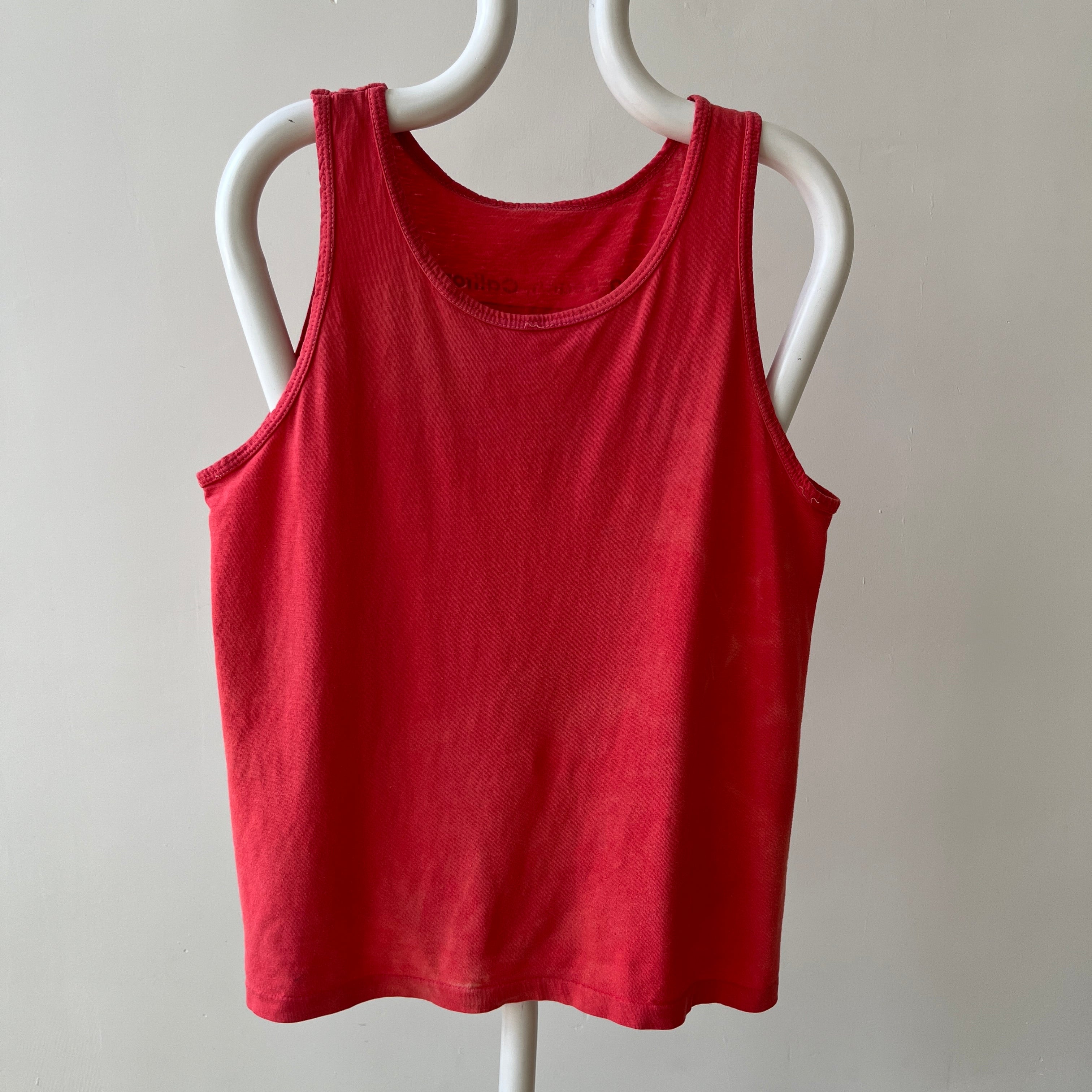 1980 Faded Red Long Beach California Tank-Top - LB Friends, THIS!