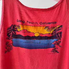 1980 Faded Red Long Beach California Tank-Top - LB Friends, THIS!