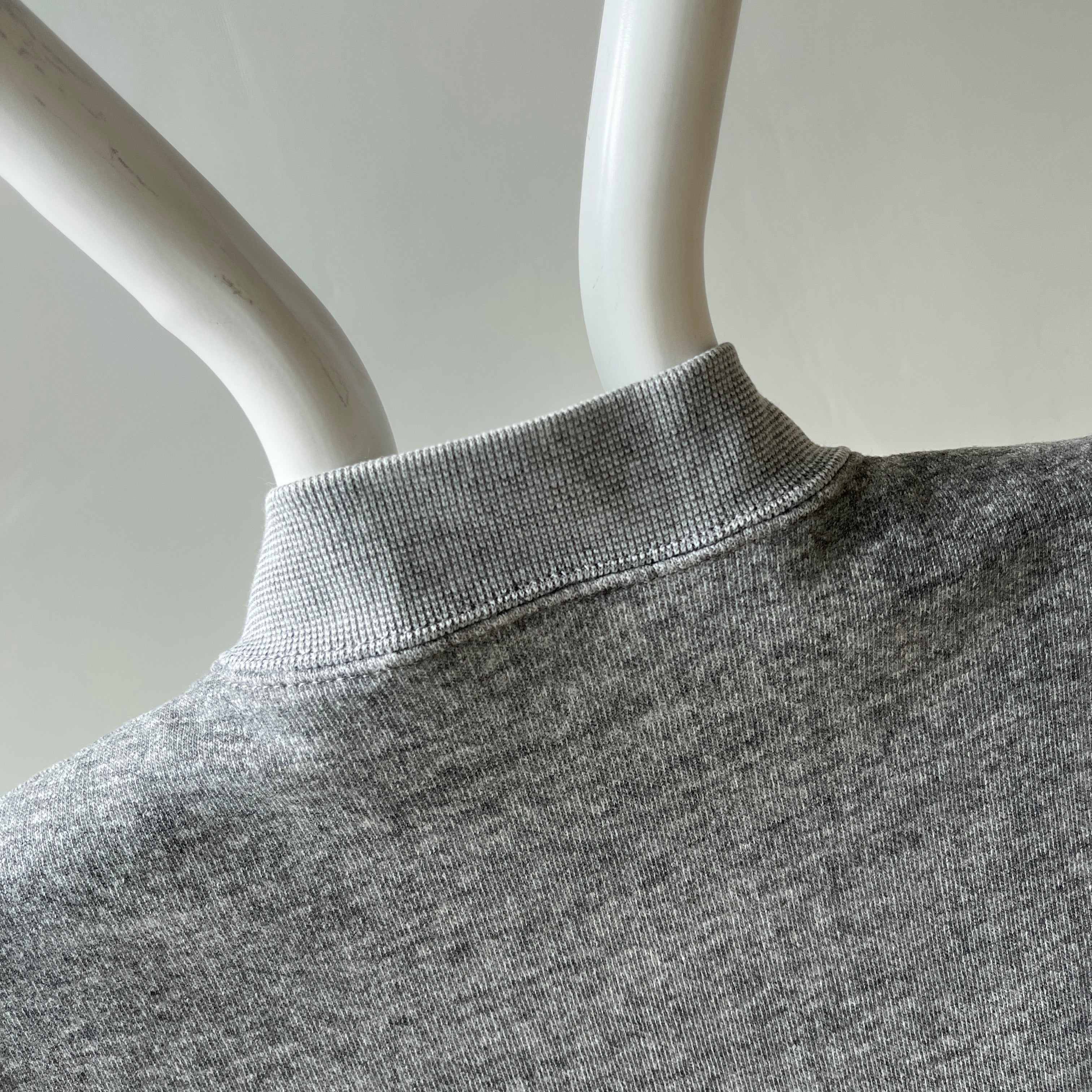 1980s Gray Insulated Sweatshirt Vest - Zip Up