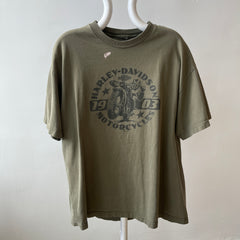2003 Harley Front and Back T-Shirt with a Cool Bleach Stain