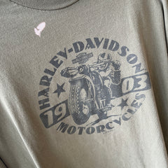 2003 Harley Front and Back T-Shirt with a Cool Bleach Stain