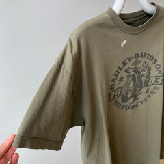 2003 Harley Front and Back T-Shirt with a Cool Bleach Stain