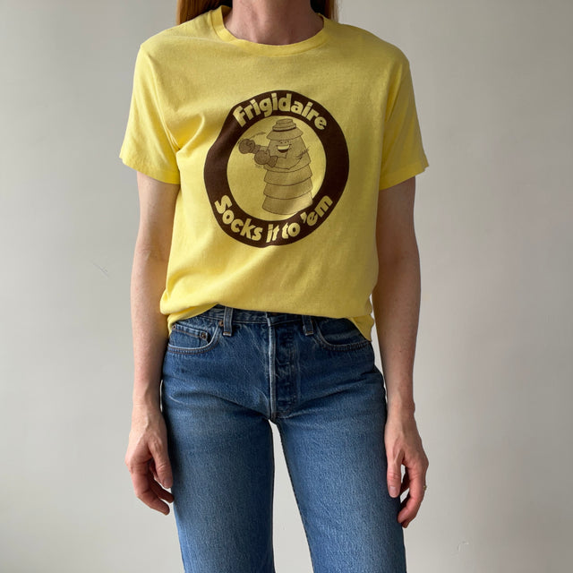 1970s Frigidaire "Socks It To 'Em" OLLLD Hanes (Check Out The Tag) T-Shirt