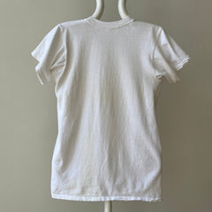 1970s Blank White T Shirt - DCQL alert!! Super Stained