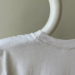 1970s Blank White T Shirt - DCQL alert!! Super Stained