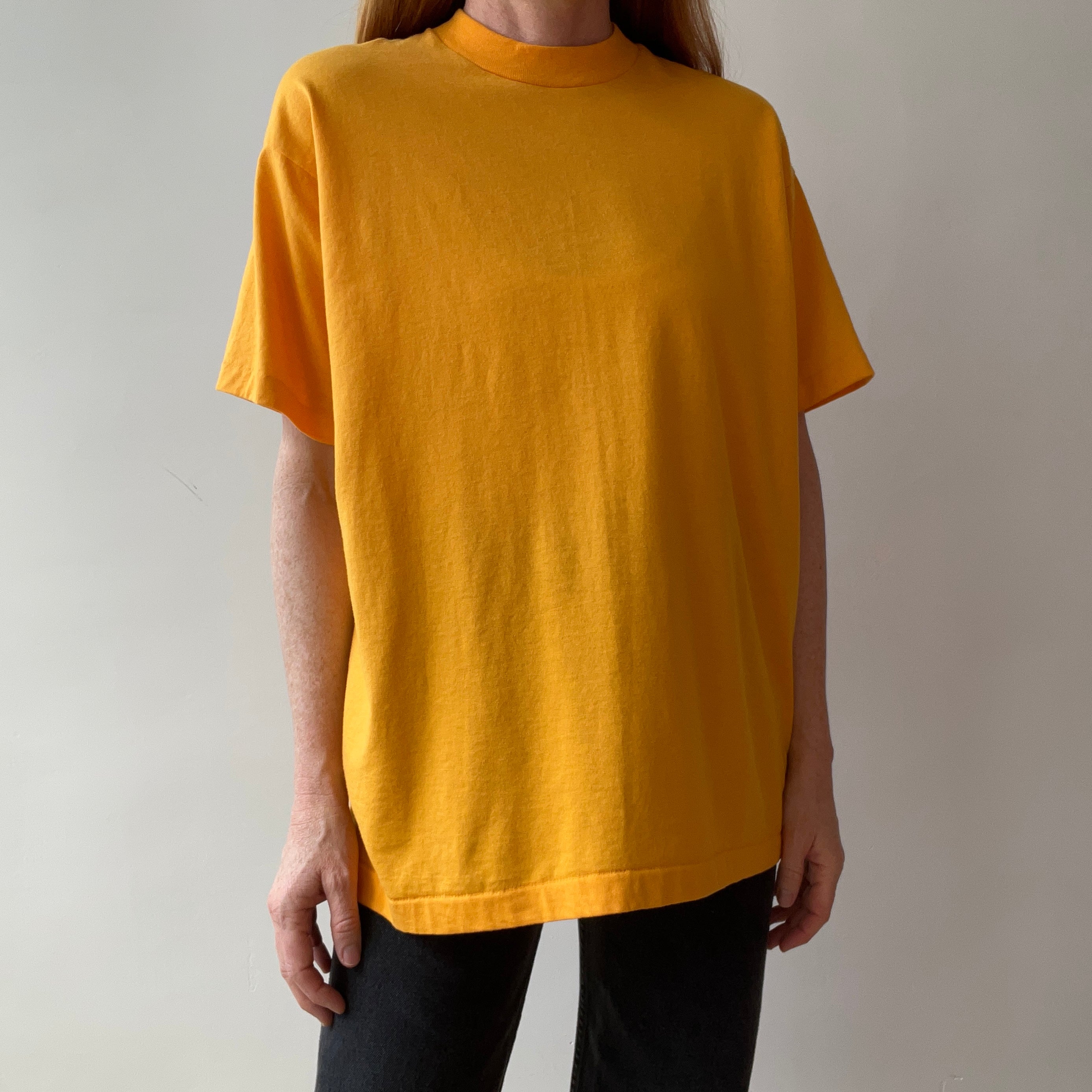 1990s Blank Mustard Yellow T-Shirt