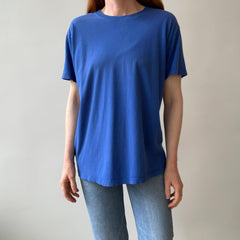 1990s Calvin Klein USA Blank Dodger Blue Cotton T-Shirt