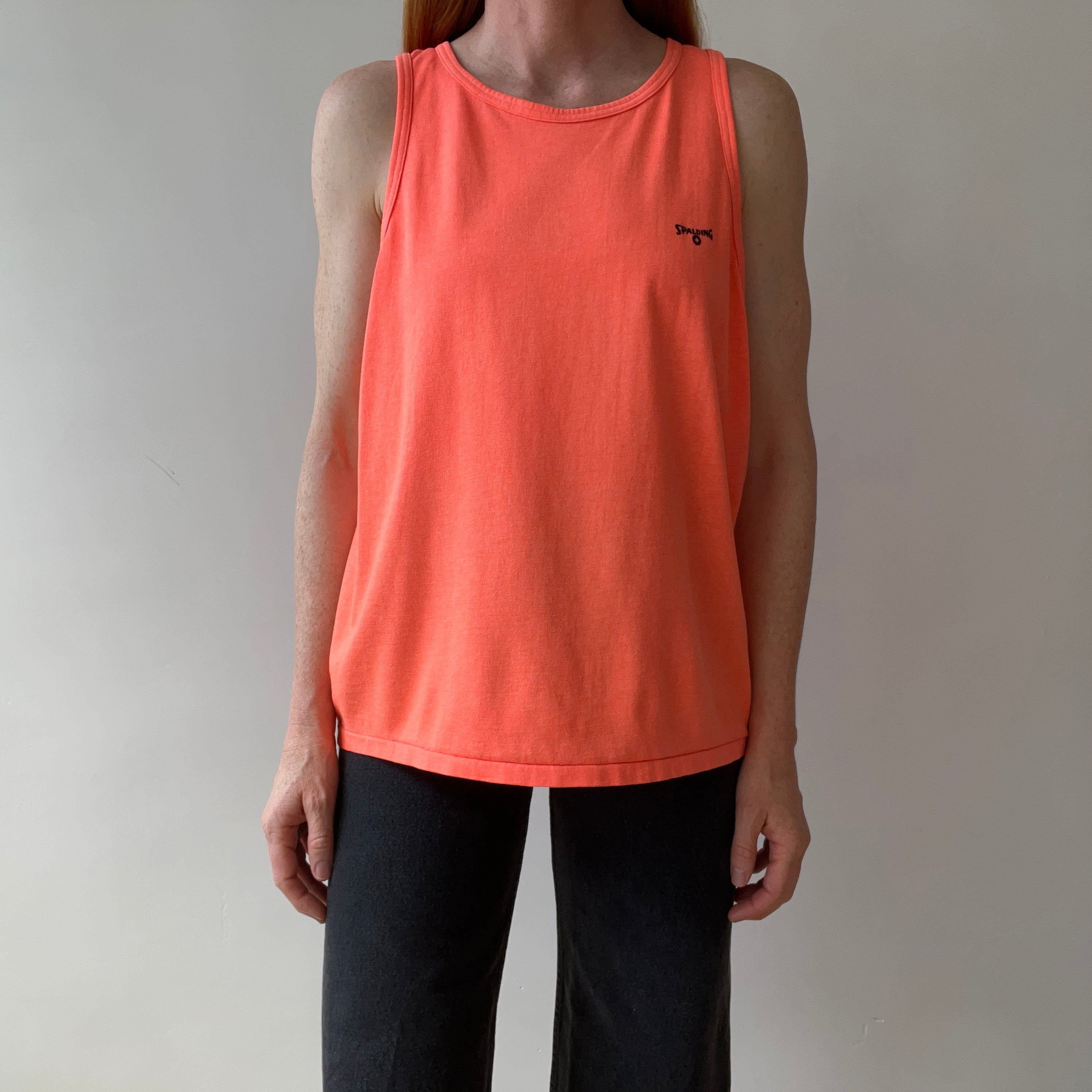1980s Neon Orange Spalding Tank Top