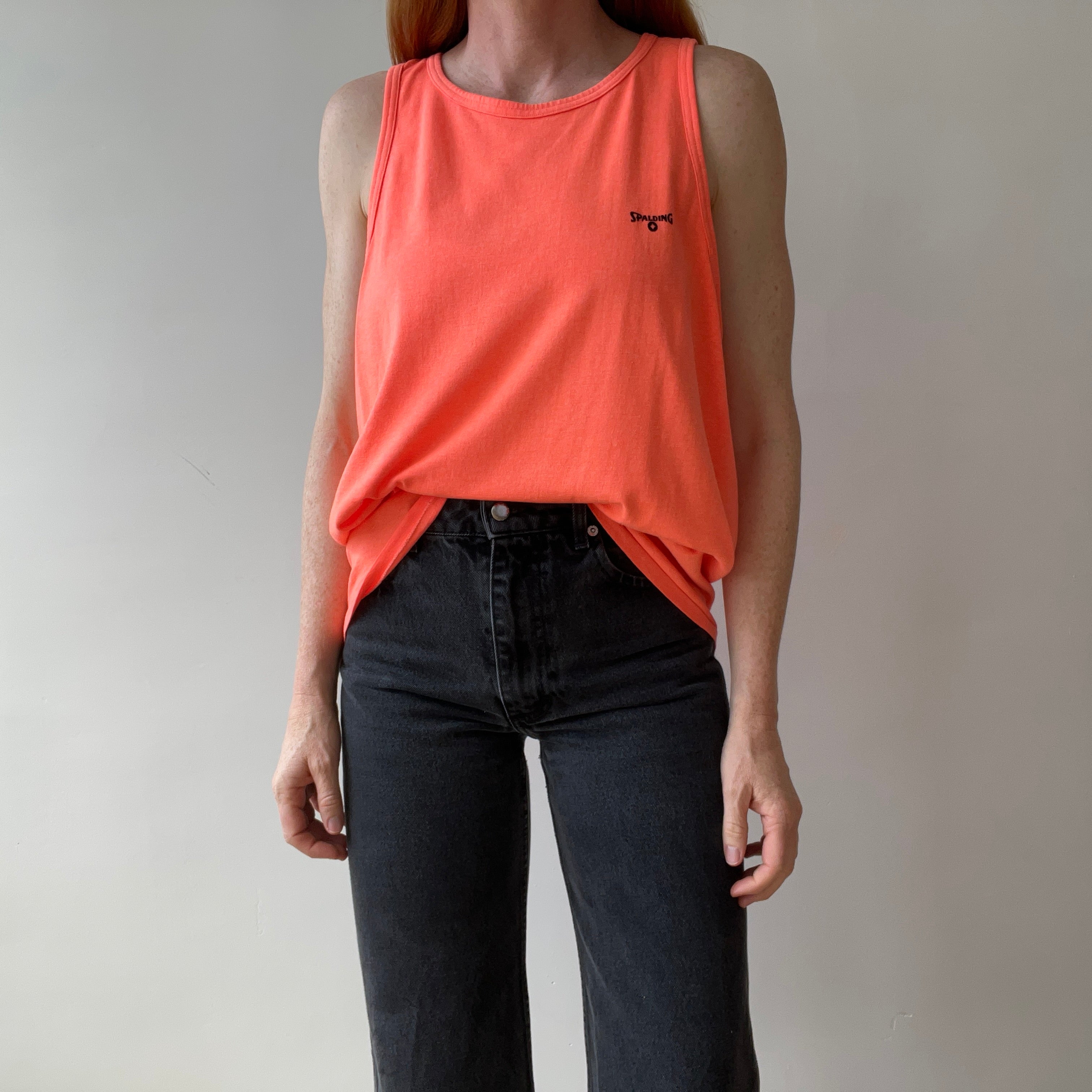 1980s Neon Orange Spalding Tank Top