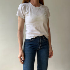 1970s Blank White T Shirt - DCQL alert!! Super Stained