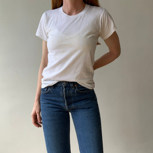 1970s Blank White T Shirt - DCQL alert!! Super Stained