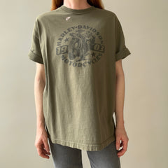 2003 Harley Front and Back T-Shirt with a Cool Bleach Stain