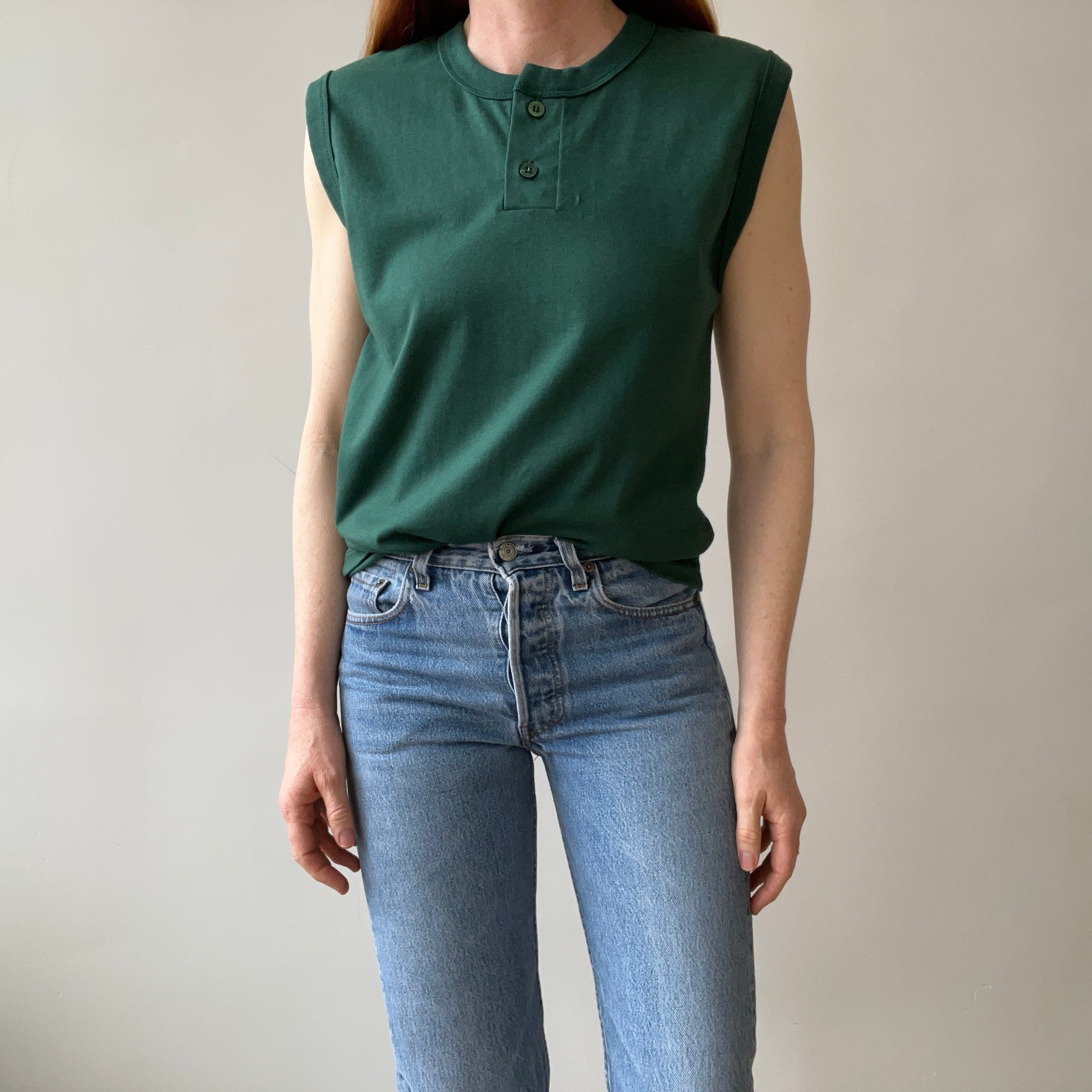 1980s Henley Cut Off T-Shirt