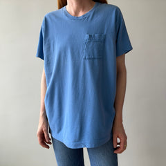 1980s Faded and Worn (SO COOL) Sky Blue Selvedge Pocket T-Shirt by FOTL