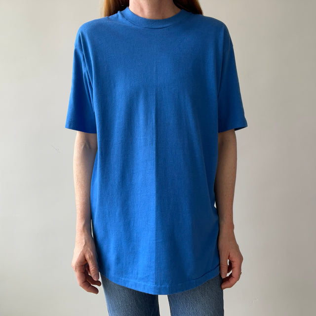 1980s Hanes Blank (French and Dodger) Blue T-Shirt