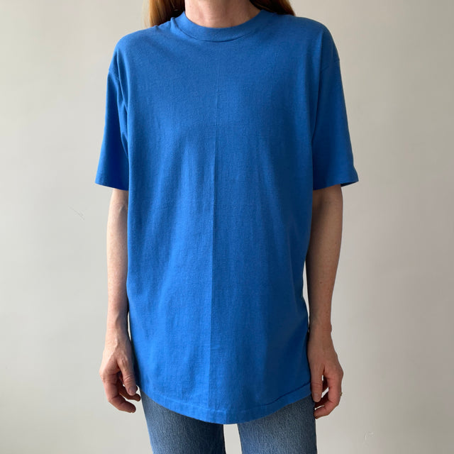 1980s Hanes Blank (French and Dodger) Blue T-Shirt