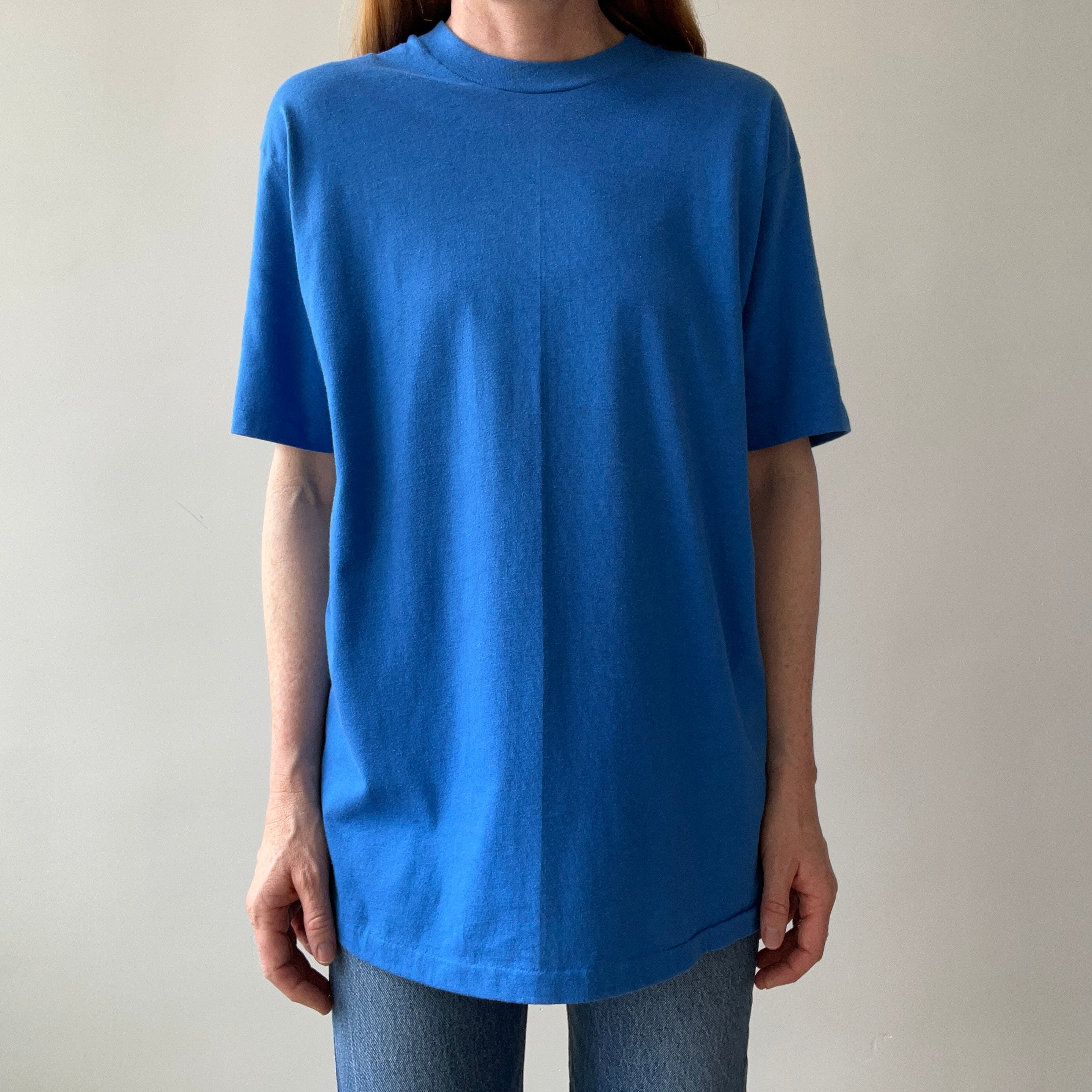 1980s Hanes Blank (French and Dodger) Blue T-Shirt