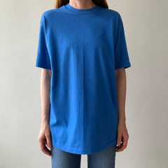 1980s Hanes Blank (French and Dodger) Blue T-Shirt