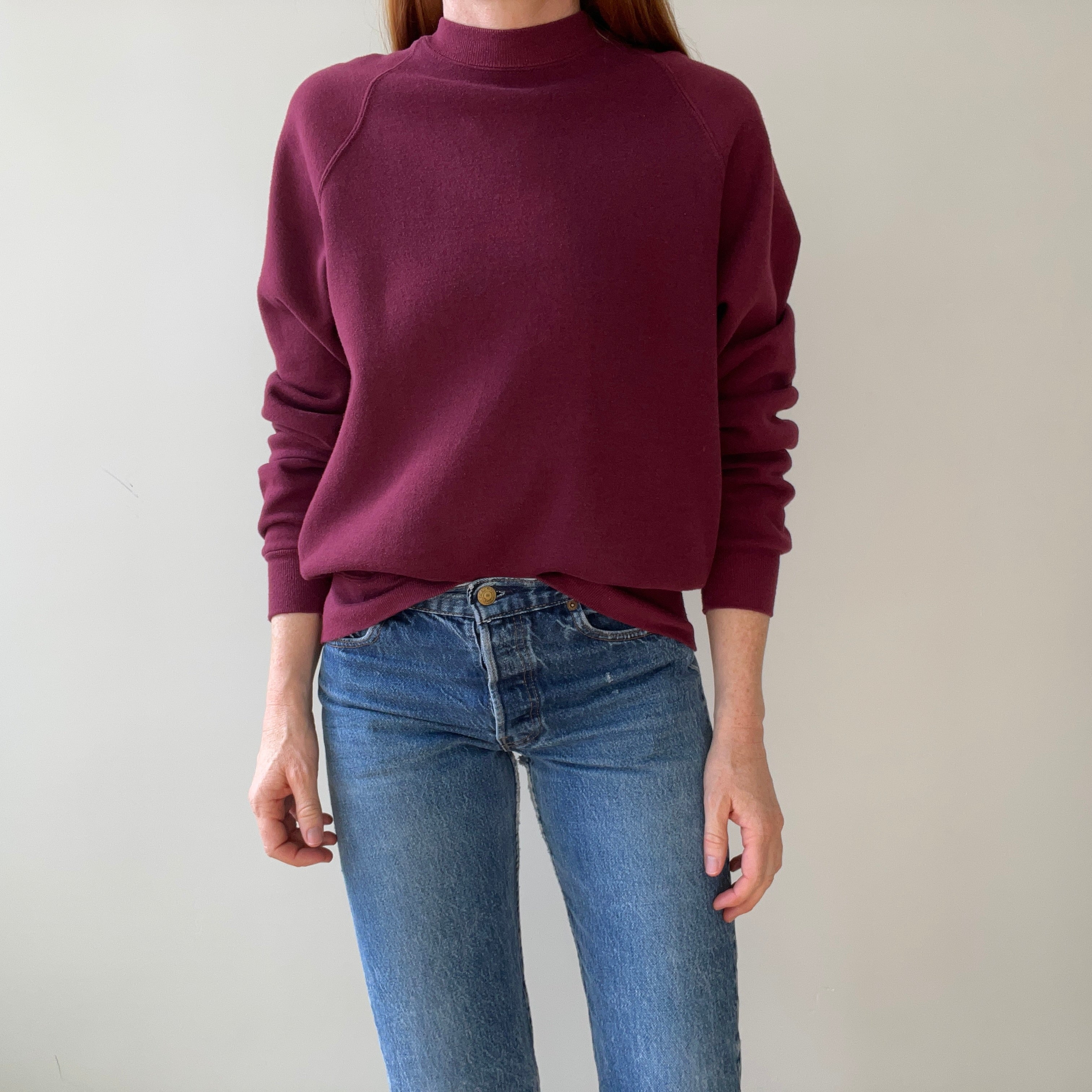 1980s Blank Burgundy Sweatshirt - AAB (Above Average Basic)