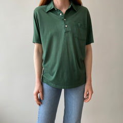 1970s Forest Green Polo Style T-shirt