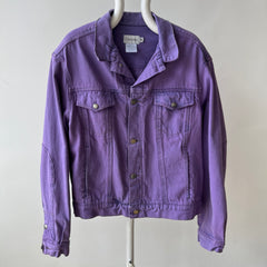 1990s Calvin Klein Soft and Slouchy Over-dyed Lilac Purple Denim Jean Jacket